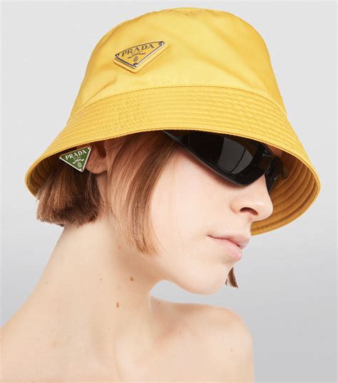 prada bucket hat tan|yellow prada bucket hat.